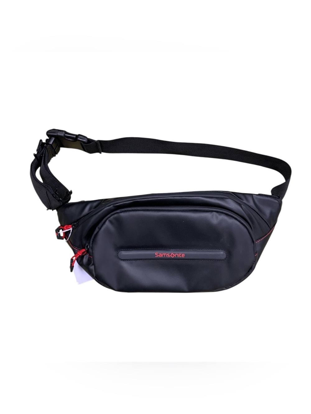 Samsonite Black Belt Bag with Red Accents